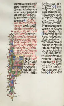 Missale: Fol. 116: Saint Matthew with Angel, 1469. Creator: Bartolommeo Caporali (Italian, c. 1420-1503)