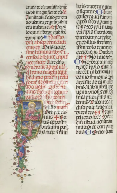 Missale: Fol. 116: Saint Matthew with Angel, 1469. Creator: Bartolommeo Caporali (Italian, c. 1420-1503).