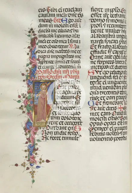 Missale: Fol. 124v: Christ holding the Cross, 1469. Creator: Bartolommeo Caporali (Italian, c. 1420-1503).