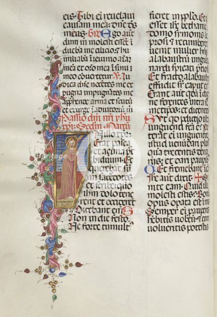 Missale: Fol. 124v: Christ holding the Cross, 1469. Creator: Bartolommeo Caporali (Italian, c. 1420-1503).