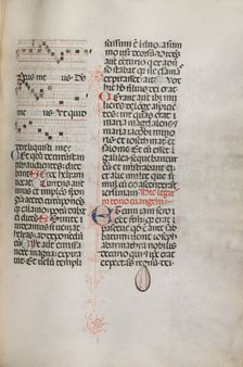 Missale: Fol. 129: contains music for "Hely Hely Lama etc." within St. Mattion Passion, 1469. Creator: Bartolommeo Caporali (Italian, c. 1420-1503)