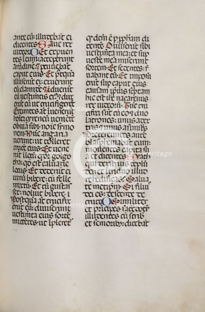 Missale: Fol. 121: contains music for "Hely Hely Lama etc." within St. Mattion Passion, 1469. Creator: Bartolommeo Caporali (Italian, c. 1420-1503).