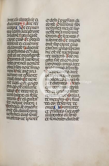 Missale: Fol. 121: contains music for "Hely Hely Lama etc." within St. Mattion Passion, 1469. Creator: Bartolommeo Caporali (Italian, c. 1420-1503).