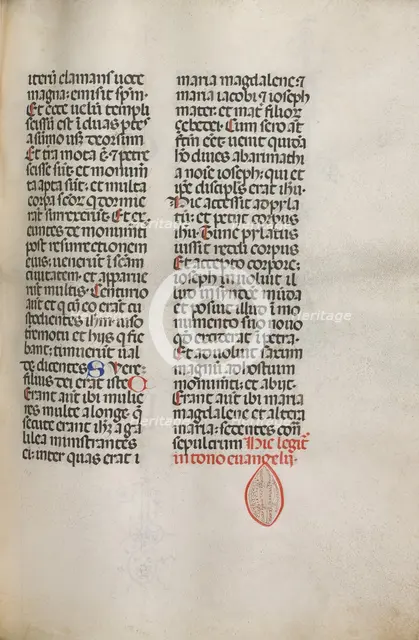 Missale: Fol. 122: contains music for "Hely Hely Lama etc." within St. Mattion Passion, 1469. Creator: Bartolommeo Caporali (Italian, c. 1420-1503).