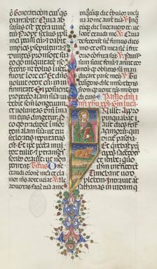 Missale: Fol. 131: Saint Luke with Bull, 1469. Creator: Bartolommeo Caporali (Italian, c. 1420-1503)
