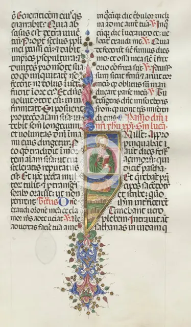 Missale: Fol. 131: Saint Luke with Bull, 1469. Creator: Bartolommeo Caporali (Italian, c. 1420-1503).