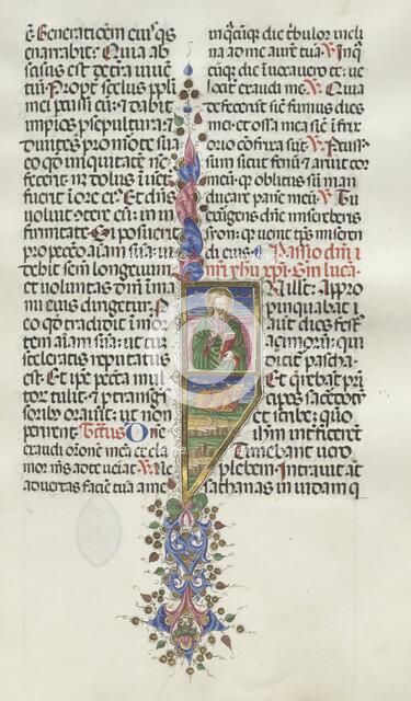 Missale: Fol. 131: Saint Luke with Bull, 1469. Creator: Bartolommeo Caporali (Italian, c. 1420-1503).