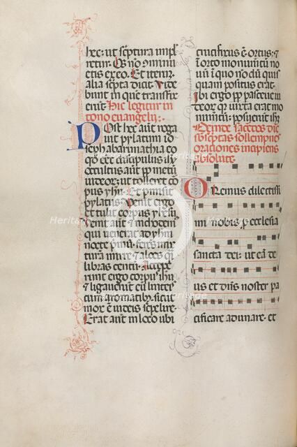 Missale: Fol. 145v: Music for various prayers…, 1469. Creator: Bartolommeo Caporali (Italian, c. 1420-1503).