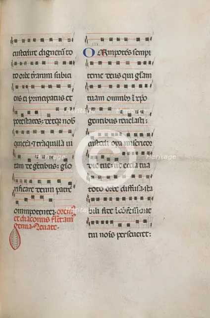 Missale: Fol. 146: Music for various prayers..., 1469. Creator: Bartolommeo Caporali (Italian, c. 1420-1503).