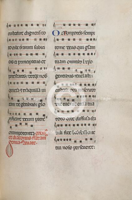 Missale: Fol. 146: Music for various prayers..., 1469. Creator: Bartolommeo Caporali (Italian, c. 1420-1503).