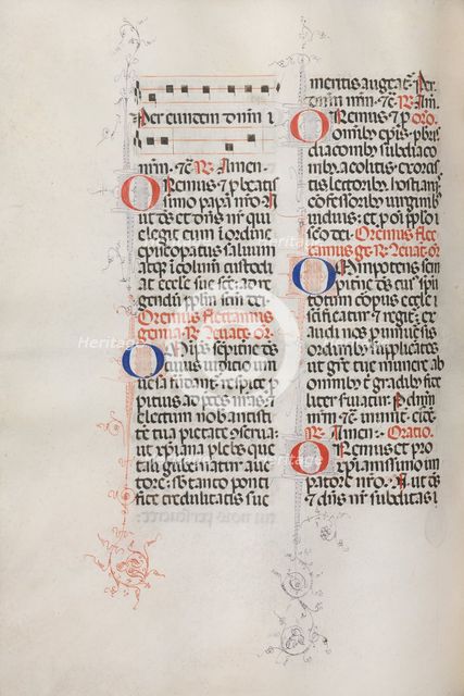 Missale: Fol. 146v: Music for various prayers..., 1469. Creator: Bartolommeo Caporali (Italian, c. 1420-1503).