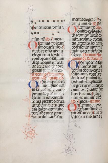 Missale: Fol. 146v: Music for various prayers..., 1469. Creator: Bartolommeo Caporali (Italian, c. 1420-1503).