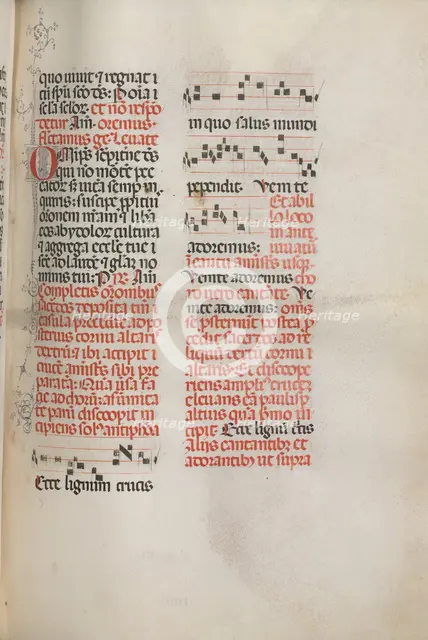 Missale: Fol. 148: Music for "Ecce lignum cruces...", 1469. Creator: Bartolommeo Caporali (Italian, c. 1420-1503).