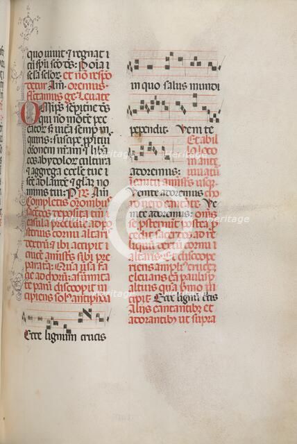 Missale: Fol. 148: Music for "Ecce lignum cruces...", 1469. Creator: Bartolommeo Caporali (Italian, c. 1420-1503).