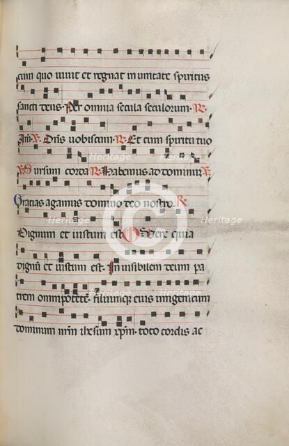 Missale: Fol. 154: Music for "Exultet", 1469. Creator: Bartolommeo Caporali (Italian, c. 1420-1503).