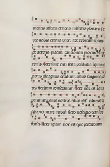 Missale: Fol. 154v: Music for "Exultet", 1469. Creator: Bartolommeo Caporali (Italian, c. 1420-1503)