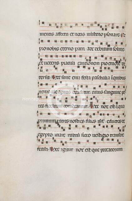 Missale: Fol. 154v: Music for "Exultet", 1469. Creator: Bartolommeo Caporali (Italian, c. 1420-1503).