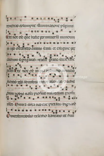 Missale: Fol. 155: Music for "Exultet", 1469. Creator: Bartolommeo Caporali (Italian, c. 1420-1503).