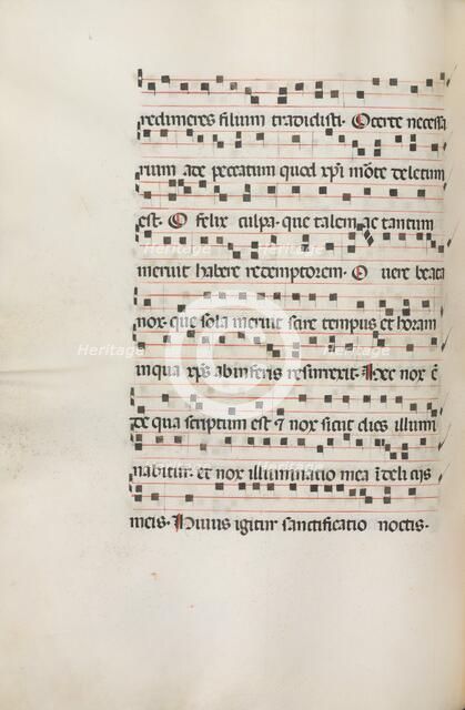 Missale: Fol. 155v: Music for "Exultet", 1469. Creator: Bartolommeo Caporali (Italian, c. 1420-1503).