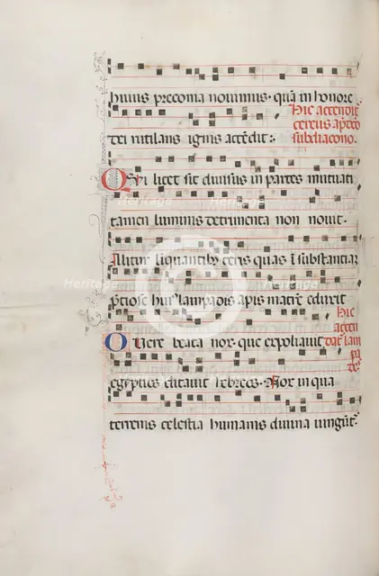 Missale: Fol. 156v: Music for "Exultet", 1469. Creator: Bartolommeo Caporali (Italian, c. 1420-1503).