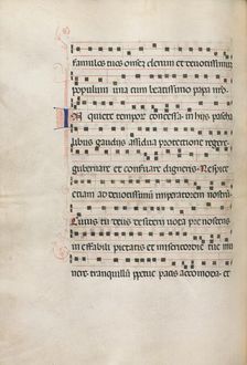 Missale: Fol. 157v: Music for "Exultet", 1469. Creator: Bartolommeo Caporali (Italian, c. 1420-1503)