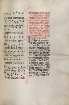 Missale: Fol. 158: Music for "Exultet", 1469. Creator: Bartolommeo Caporali (Italian, c. 1420-1503)