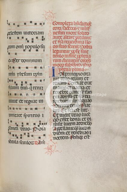 Missale: Fol. 158: Music for "Exultet", 1469. Creator: Bartolommeo Caporali (Italian, c. 1420-1503).