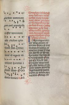 Missale: Fol. 158: Music for "Exultet", 1469. Creator: Bartolommeo Caporali (Italian, c. 1420-1503)