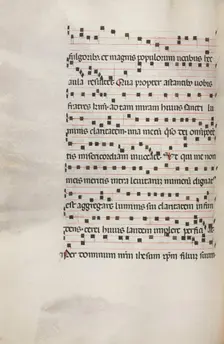 Missale: Fol. 153v: Music for "Exultet", 1469. Creator: Bartolommeo Caporali (Italian, c. 1420-1503)