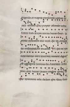 Missale: Fol. 153v: Music for "Exultet", 1469. Creator: Bartolommeo Caporali (Italian, c. 1420-1503)
