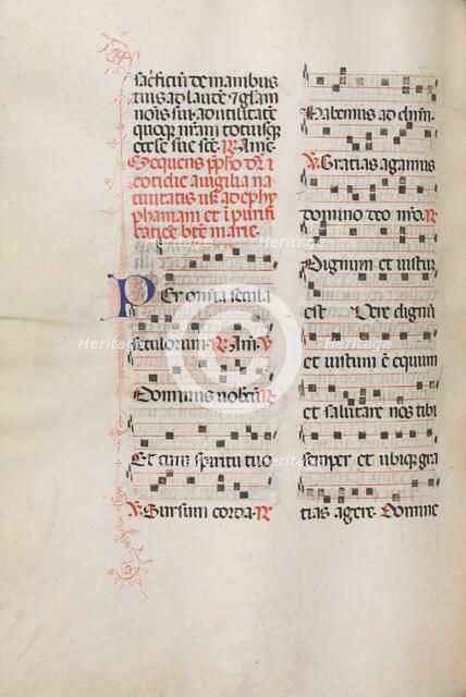 Missale: Fol. 176v: Music for various ordinary prayers, 1469. Creator: Bartolommeo Caporali (Italian, c. 1420-1503).
