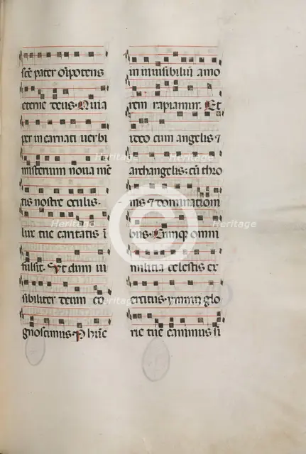 Missale: Fol. 177: Music for various ordinary prayers, 1469. Creator: Bartolommeo Caporali (Italian, c. 1420-1503).