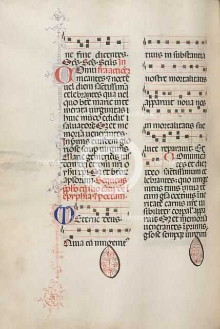 Missale: Fol. 177v: Music for various ordinary prayers, 1469. Creator: Bartolommeo Caporali (Italian, c. 1420-1503).