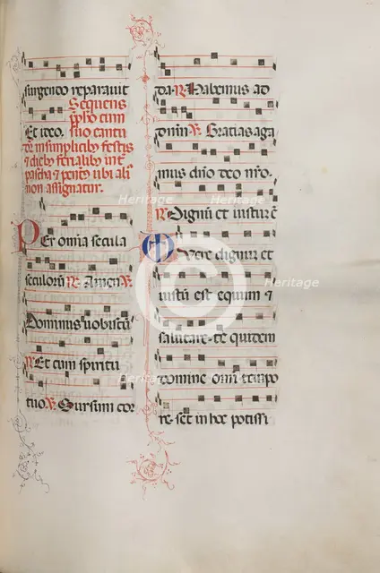 Missale: Fol. 179: Music for various ordinary prayers, 1469. Creator: Bartolommeo Caporali (Italian, c. 1420-1503).