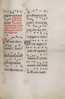 Missale: Fol. 179: Music for various ordinary prayers, 1469. Creator: Bartolommeo Caporali (Italian, c. 1420-1503)