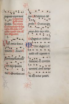 Missale: Fol. 179: Music for various ordinary prayers, 1469. Creator: Bartolommeo Caporali (Italian, c. 1420-1503)
