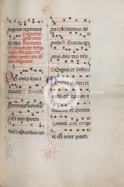 Missale: Fol. 179: Music for various ordinary prayers, 1469. Creator: Bartolommeo Caporali (Italian, c. 1420-1503).