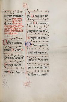Missale: Fol. 179: Music for various ordinary prayers, 1469. Creator: Bartolommeo Caporali (Italian, c. 1420-1503)