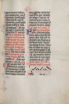 Missale: Fol. 171: Music for "Alleluia" etc. at beginning of Easter, 1469. Creator: Bartolommeo Caporali (Italian, c. 1420-1503)