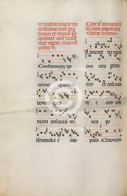 Missale: Fol. 171v: Music for "Alleluia" etc. at beginning of Easter, 1469. Creator: Bartolommeo Caporali (Italian, c. 1420-1503).