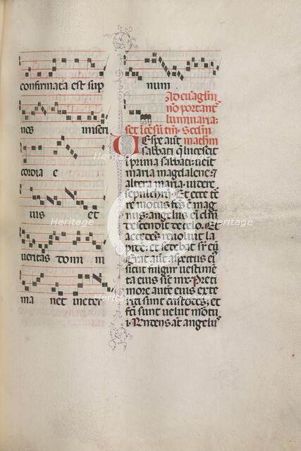 Missale: Fol. 172: Music for "Alleluia" etc. at beginning of Easter, 1469. Creator: Bartolommeo Caporali (Italian, c. 1420-1503).