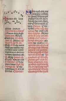 Missale: Fol. 173: Music for "Alleluia" etc. at beginning of Easter, 1469. Creator: Bartolommeo Caporali (Italian, c. 1420-1503)