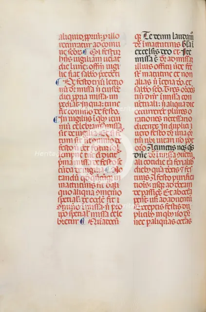 Missale: Fol. 173v: Music for "Alleluia" etc. at beginning of Easter, 1469. Creator: Bartolommeo Caporali (Italian, c. 1420-1503).