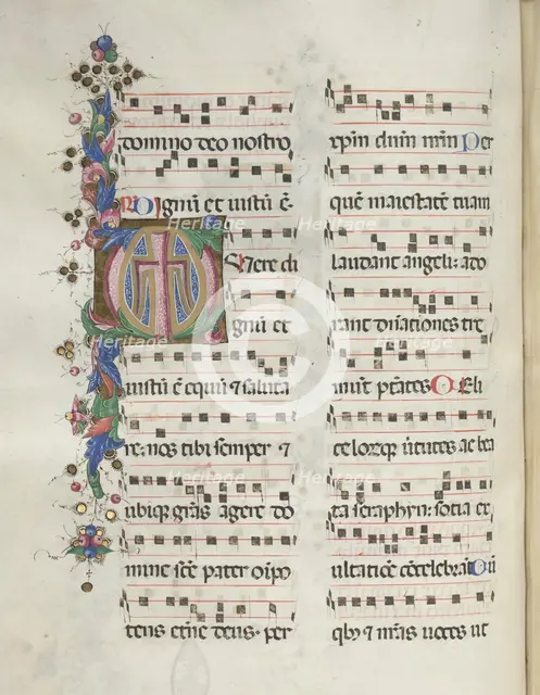 Missale: Fol. 184v: Cross, Foliage, 1469. Creator: Bartolommeo Caporali (Italian, c. 1420-1503).