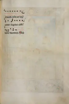 Missale: Fol. 185: Cross, Foliage & Music for Various Ordinary Prayers, 1469. Creator: Bartolommeo Caporali (Italian, c. 1420-1503)