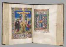 Missale: Fol. 185v: Crucifixion with borders (full page), 1469. Creator: Bartolommeo Caporali (Italian, c. 1420-1503)