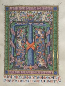 Missale: Fol. 186: Decorated Initial T[e igitur] (full page), 1469. Creator: Bartolommeo Caporali (Italian, c. 1420-1503)