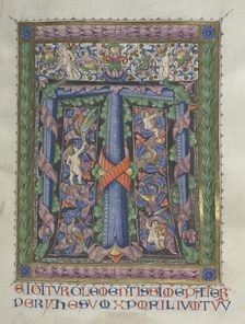 Missale: Fol. 186: Decorated Initial T[e igitur] (full page), 1469. Creator: Bartolommeo Caporali (Italian, c. 1420-1503)