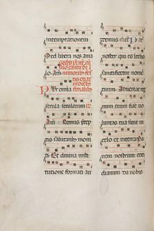 Missale: Fol. 189v: Music for various prayers, 1469. Creator: Bartolommeo Caporali (Italian, c. 1420-1503)