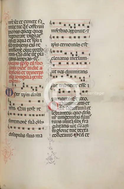 Missale: Fol. 180: Music for various ordinary prayers, 1469. Creator: Bartolommeo Caporali (Italian, c. 1420-1503).